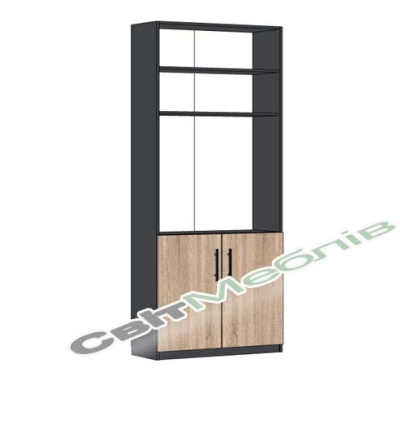 Шафа напівзакрита з полицями