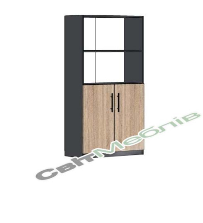 Шафа напівзакрита з полицями (2 закритих та 2 відкритих полиці)